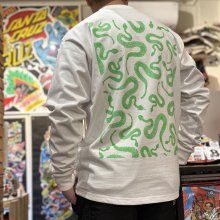 他の写真2: ※フリー在庫【 Life's a Beach 】SNAKE PATTERN L/S T-SHIRTS / WHITE x NEON GREEN