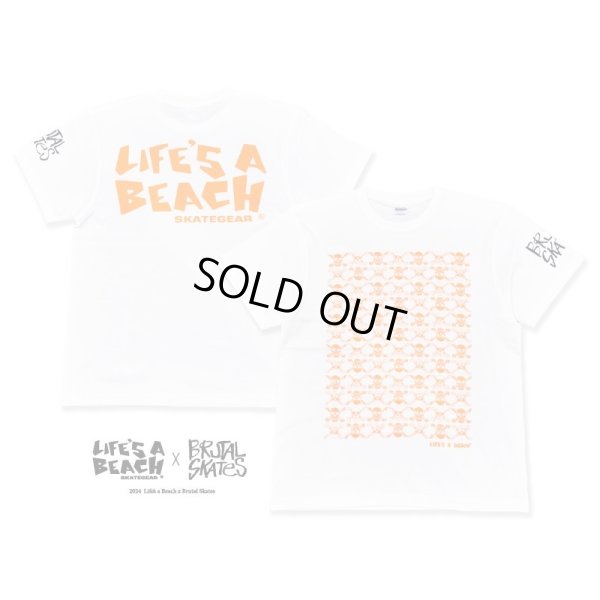 画像1: ※フリー在庫 / XXLのみ【 Life's a Beach x Brutal Skates 】SKULL T-SHIRTS / WHITE