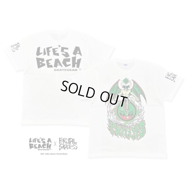 画像1: ※フリー在庫【 Life's a Beach x Brutal Skates 】JEFF PHILLIPS T-SHIRTS / WHITE