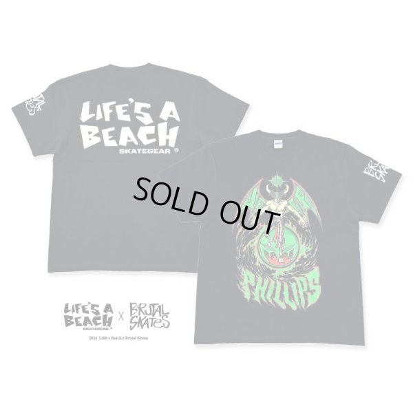 画像1: ※フリー在庫【 Life's a Beach x Brutal Skates 】JEFF PHILLIPS T-SHIRTS / BLACK