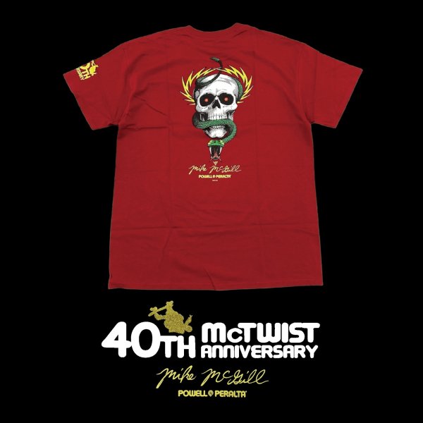 画像1: 【 Powell Peralta 】MIKE McGILL 40th Anniversary McTWIST T-SHIRTS / GARNET