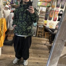 他の写真3: 【 Life's a Beach 】SNAKE PATTERN ANORAK / BLACK x GREEN