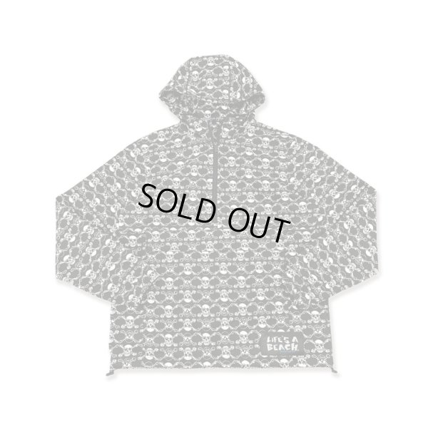 画像1: ※予約受付中【 Life's a Beach 】SKULL PATTERN ANORAK / ブラックxホワイト