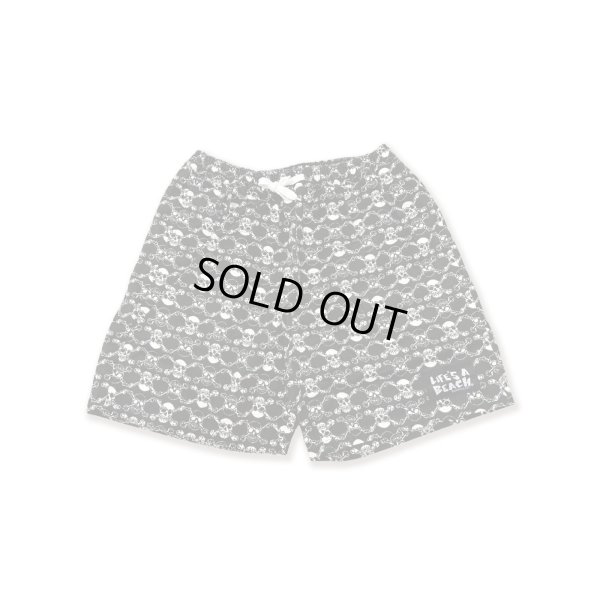 画像1: ※予約受付中【 Life's a Beach 】SKULL PATTERN SHORTS / ブラックxホワイト