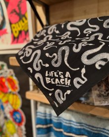 他の写真1: 【 Life's a Beach 】Snake Pattern Bandana / BLACK x WHITE