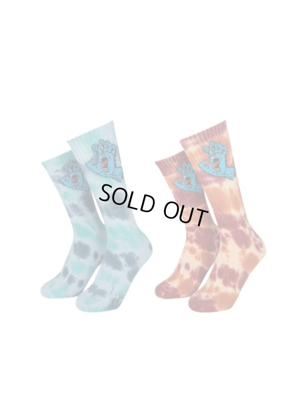 画像1: 【 Santa Cruz Skateboards 】SCREAMING HAND TYE DYE SOCKS