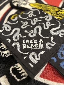 他の写真2: 【 Life's a Beach 】Snake Pattern Bandana / BLACK x WHITE