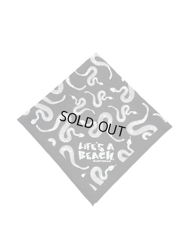 画像1: 【 Life's a Beach 】Snake Pattern Bandana / BLACK x WHITE