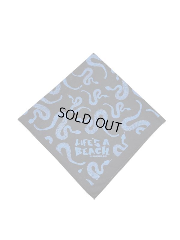 画像1: 【 Life's a Beach 】Snake Pattern Bandana / BLACK x BLUE