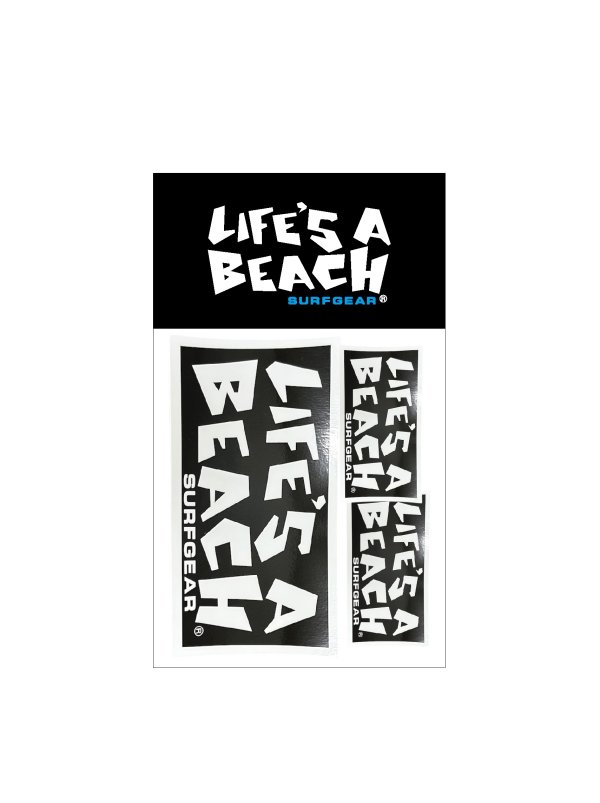 画像1: 【 Life's a Beach 】CLASSIC OG LOGO STICKER 3枚パック / BLACK x WHITE