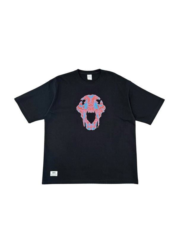 画像1: 【 Qee Original 】SAVER-TIGER by VERDY / HEAVY WEGHT WIDE T-SHIRTS / BLACK