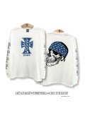 ※7/21予約締切【 Jay Adams x QEESKULL by Jim Phillips 】VENICE STYLE L/S TEE（ WHITE ）