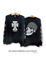 ※7/21予約締切【 Jay Adams x QEESKULL by Jim Phillips 】VENICE STYLE L/S TEE（ BLACK ）
