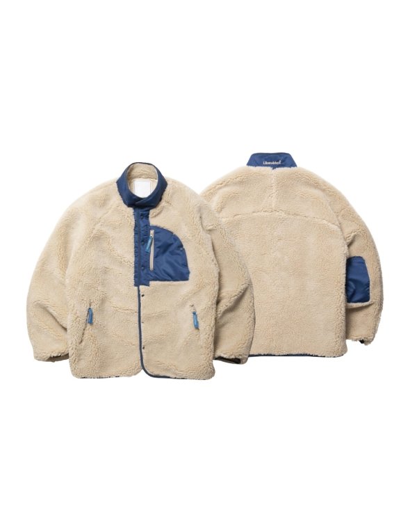 画像1: 【 Liberaiders 】RETRO PILE FLEECE JACKET / IVORY