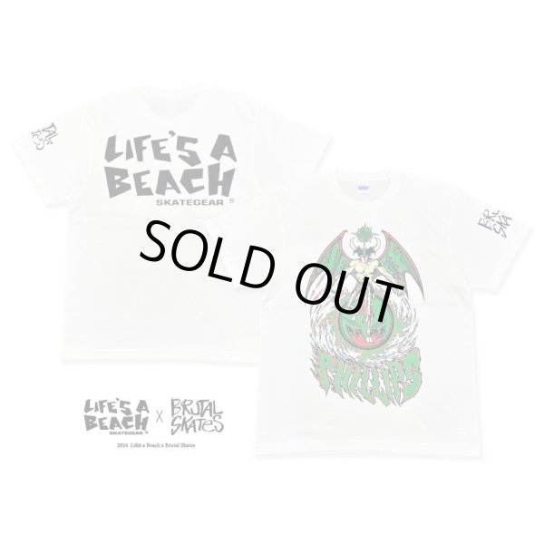 画像1: ※フリー在庫【 Life's a Beach x Brutal Skates 】JEFF PHILLIPS T-SHIRTS / WHITE