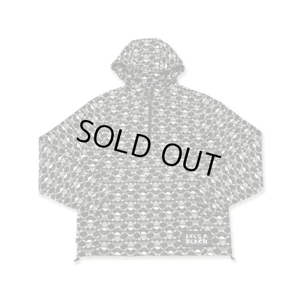 画像1: ※予約受付中【 Life's a Beach 】SKULL PATTERN ANORAK / ブラックxホワイト