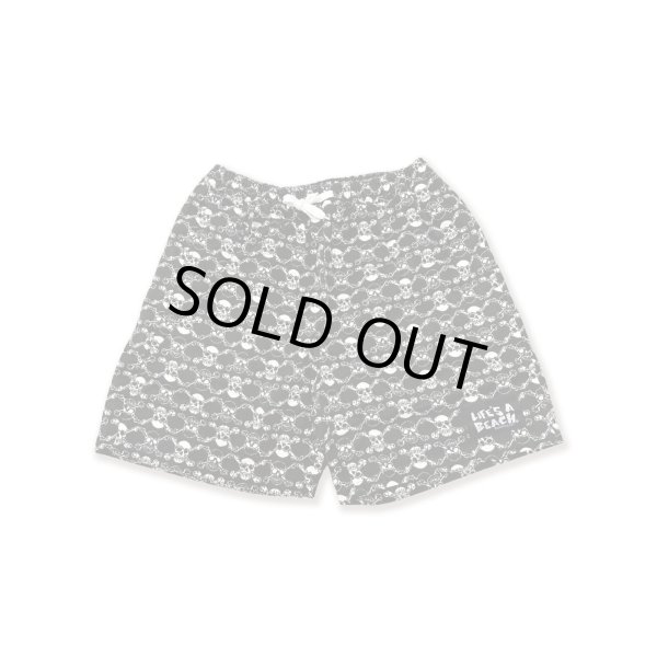 画像1: ※予約受付中【 Life's a Beach 】SKULL PATTERN SHORTS / ブラックxホワイト
