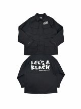 画像: 【 Life's a Beach 】Classic OG Logo Military Shirts / BLACK