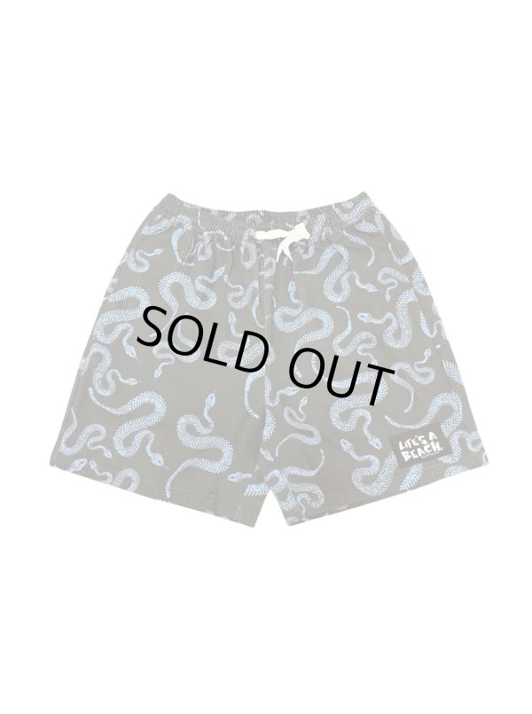 画像1: ※キャンセル分販売 XLサイズ【 Life's a Beach 】SNAKE PATTERN SHORTS / BLACK x BLUE