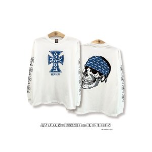 画像: ※7/21予約締切【 Jay Adams x QEESKULL by Jim Phillips 】VENICE STYLE L/S TEE（ WHITE ）
