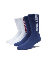 画像: 【 Independent Trucks 】INDY BASELINE 2-PACK SOCKS / WHITE&NAVY