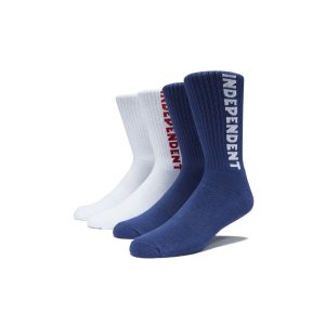画像: 【 Independent Trucks 】INDY BASELINE 2-PACK SOCKS / WHITE&NAVY