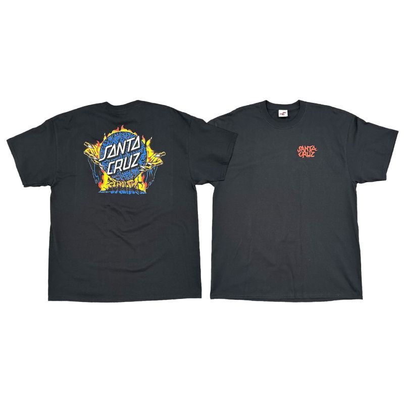 画像1: 【 Santa Cruz Skateboards 】TOM KNOX FIREPIT DOT T-SHIRTS / BLACK