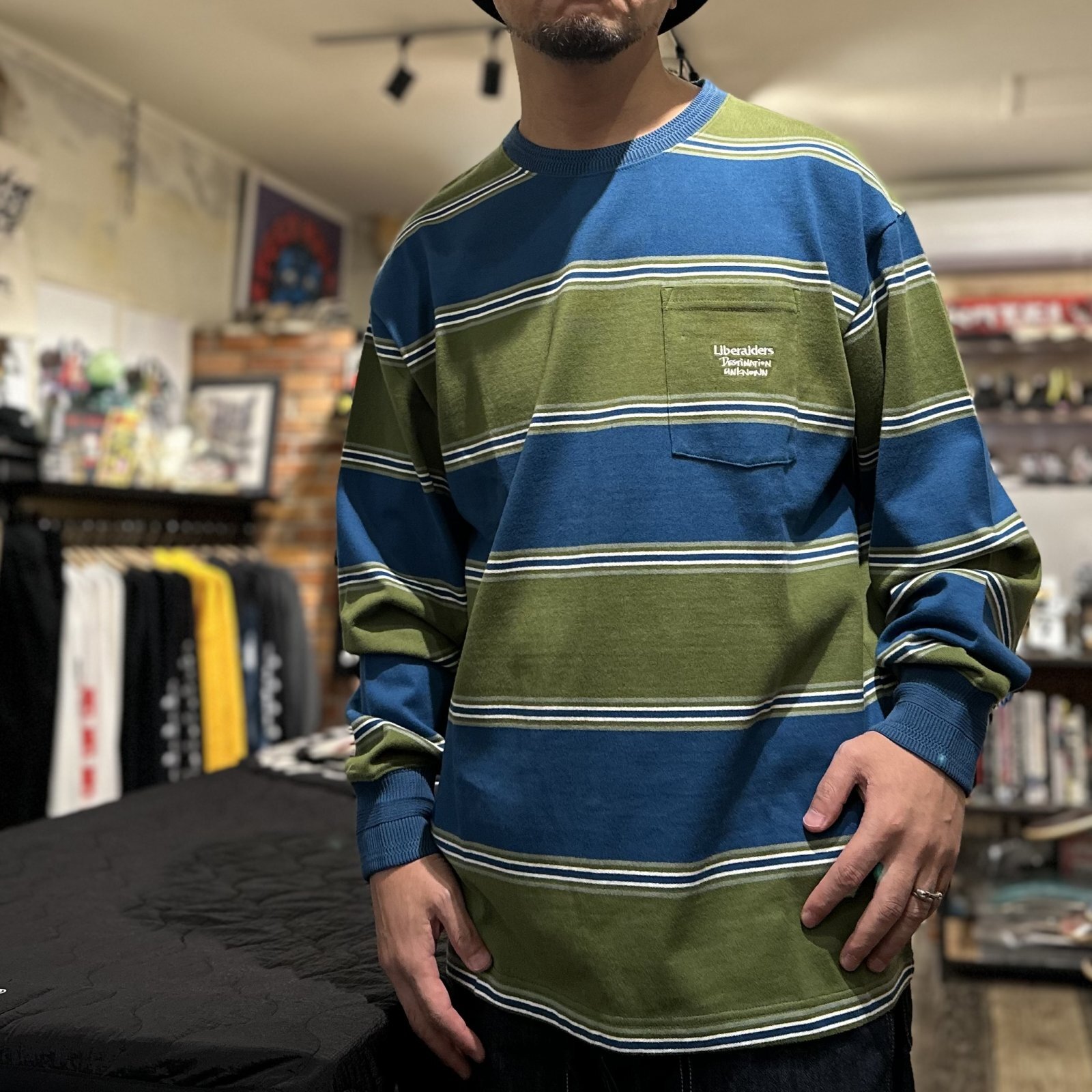 画像: 【 Liberaiders 】STRIPE LONG SLEEVE TEE / GREEN