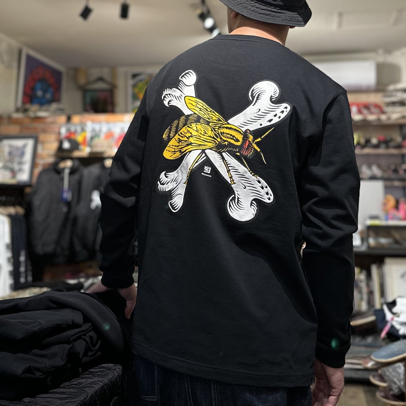 画像: 【 Qee Original 】FLY&BONES by VCJ L/S T-SHIRTS / BLACK