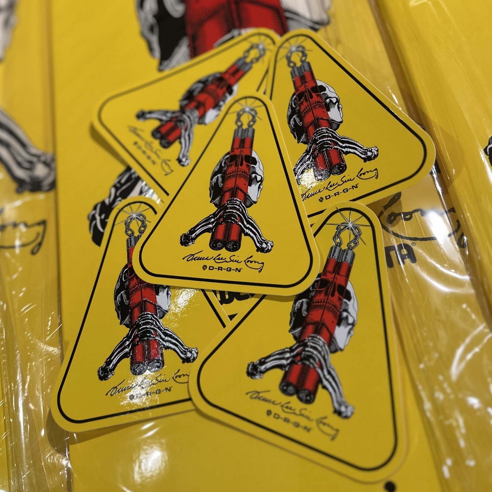 画像: 【 Powell Peralta 】BRUCE LEE x SKULL&NUNCHACK STICKERS / YELLOW