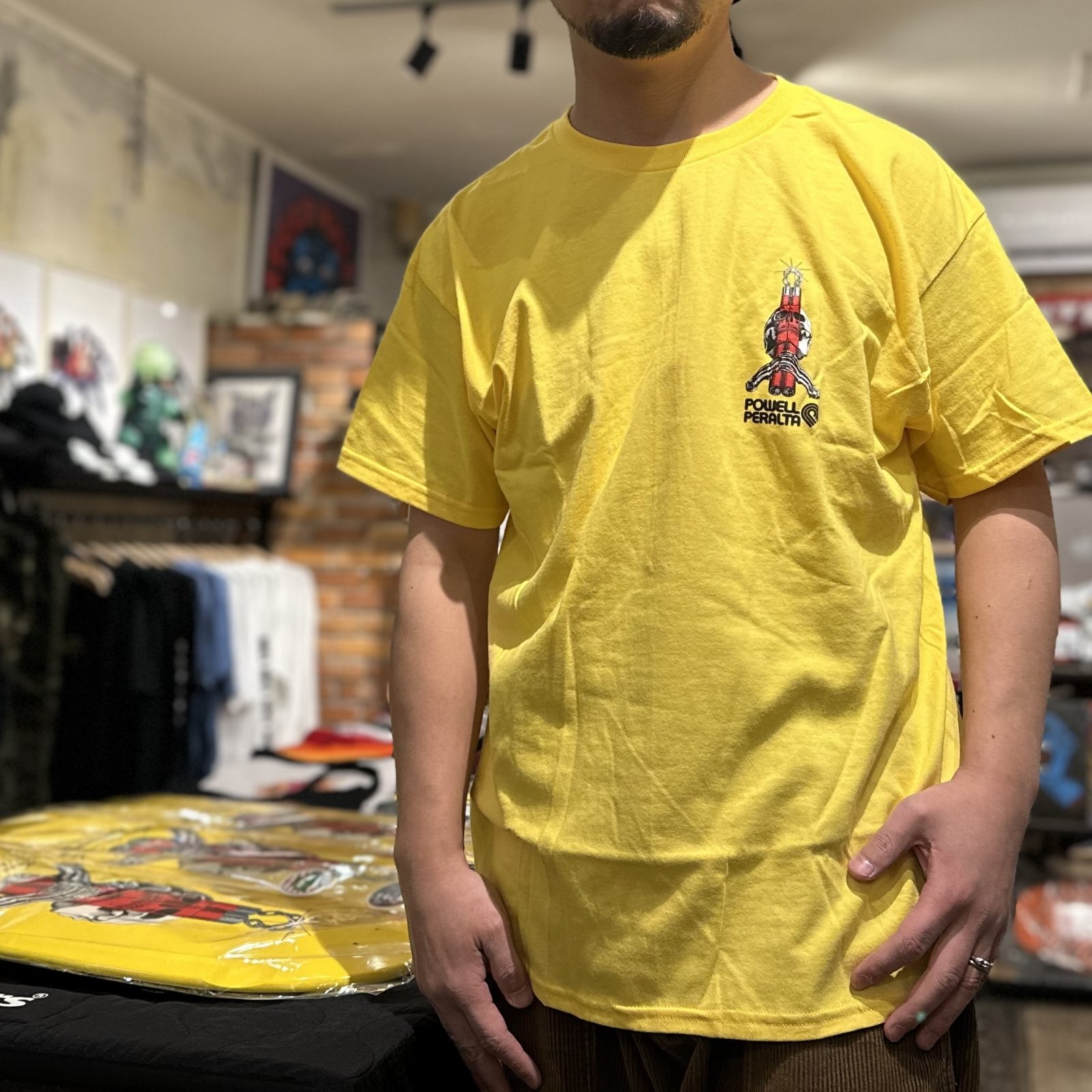 画像: 【 Powell Peralta 】BRUCE LEE x SKULL&NUNCHACK TEE / YELLOW