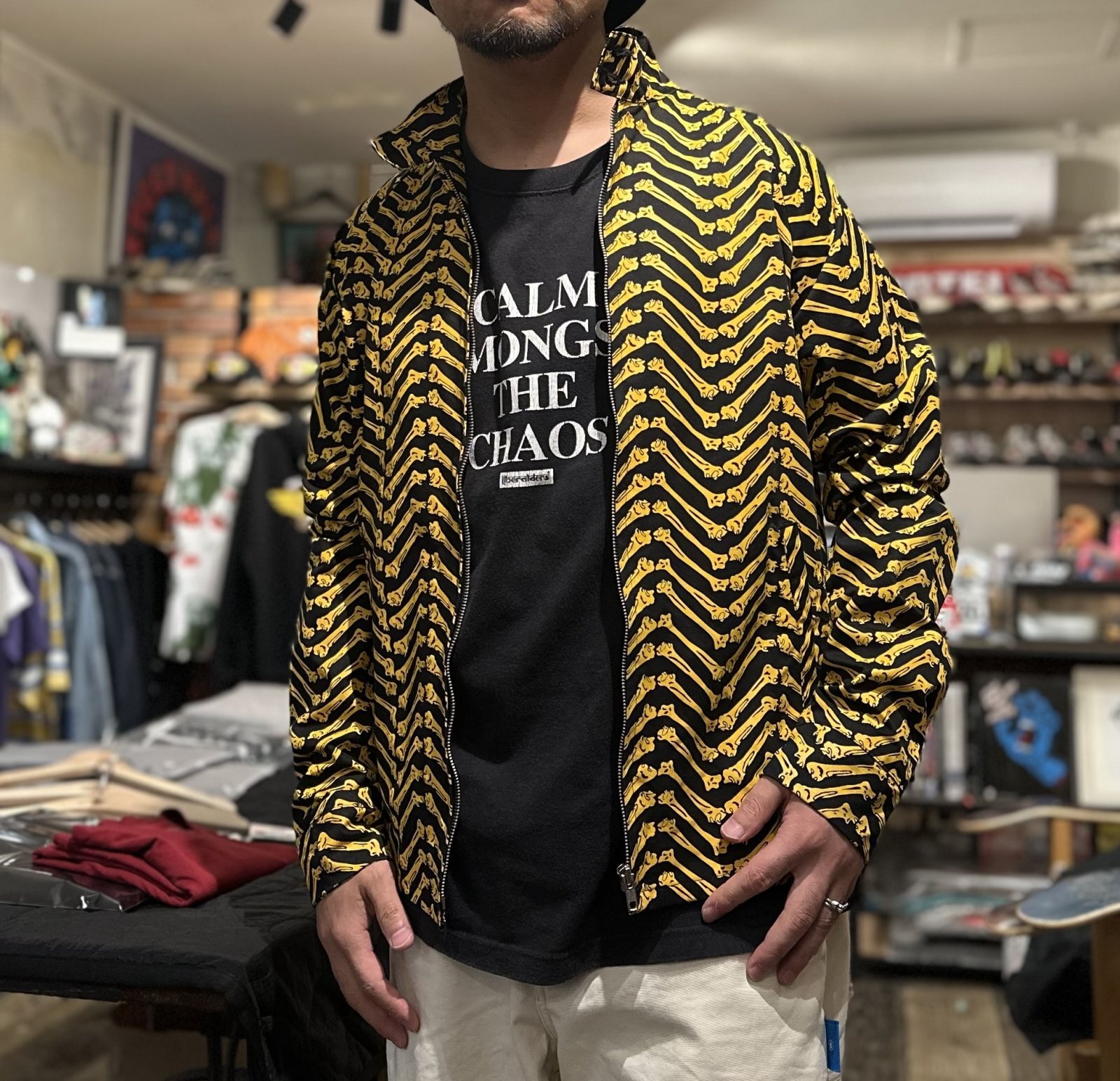 画像: 【 Life's a Beach 】2013年製 BONE PATTERN SWING TOP / BLACKxYELLOW