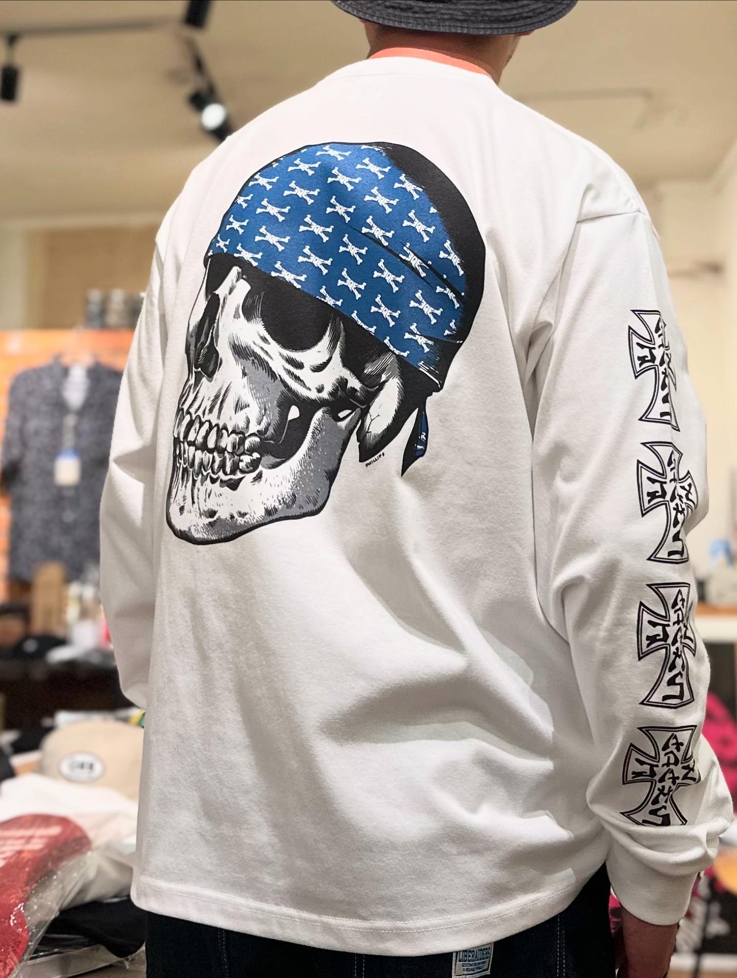 画像: ※7/21予約締切【 Jay Adams x QEESKULL by Jim Phillips 】VENICE STYLE L/S TEE（ WHITE ）
