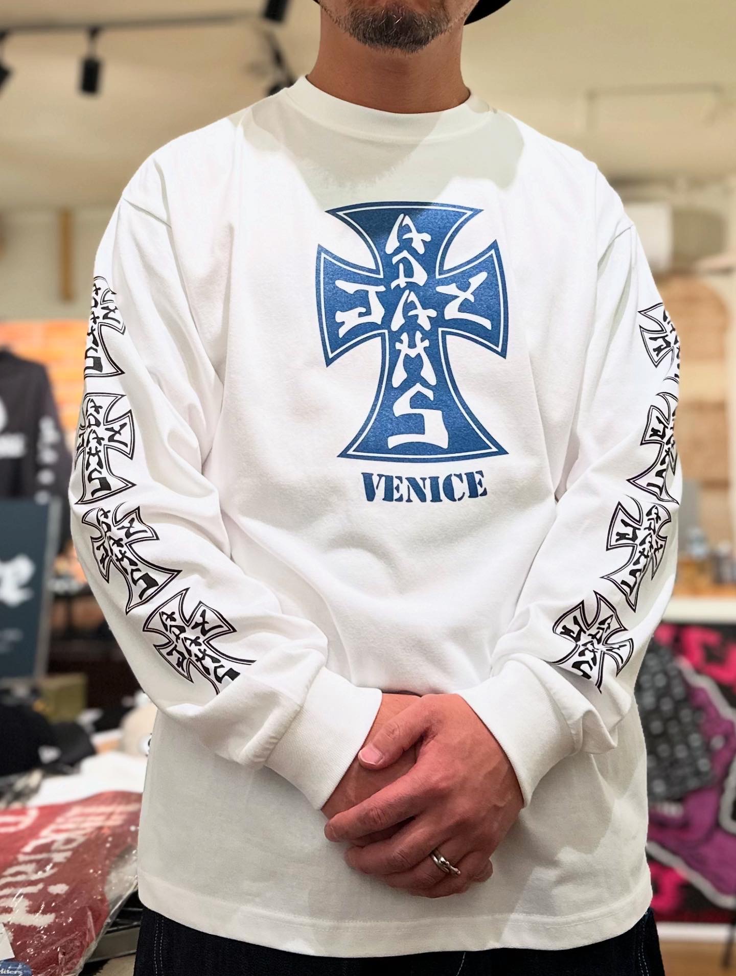 画像: ※7/21予約締切【 Jay Adams x QEESKULL by Jim Phillips 】VENICE STYLE L/S TEE（ WHITE ）