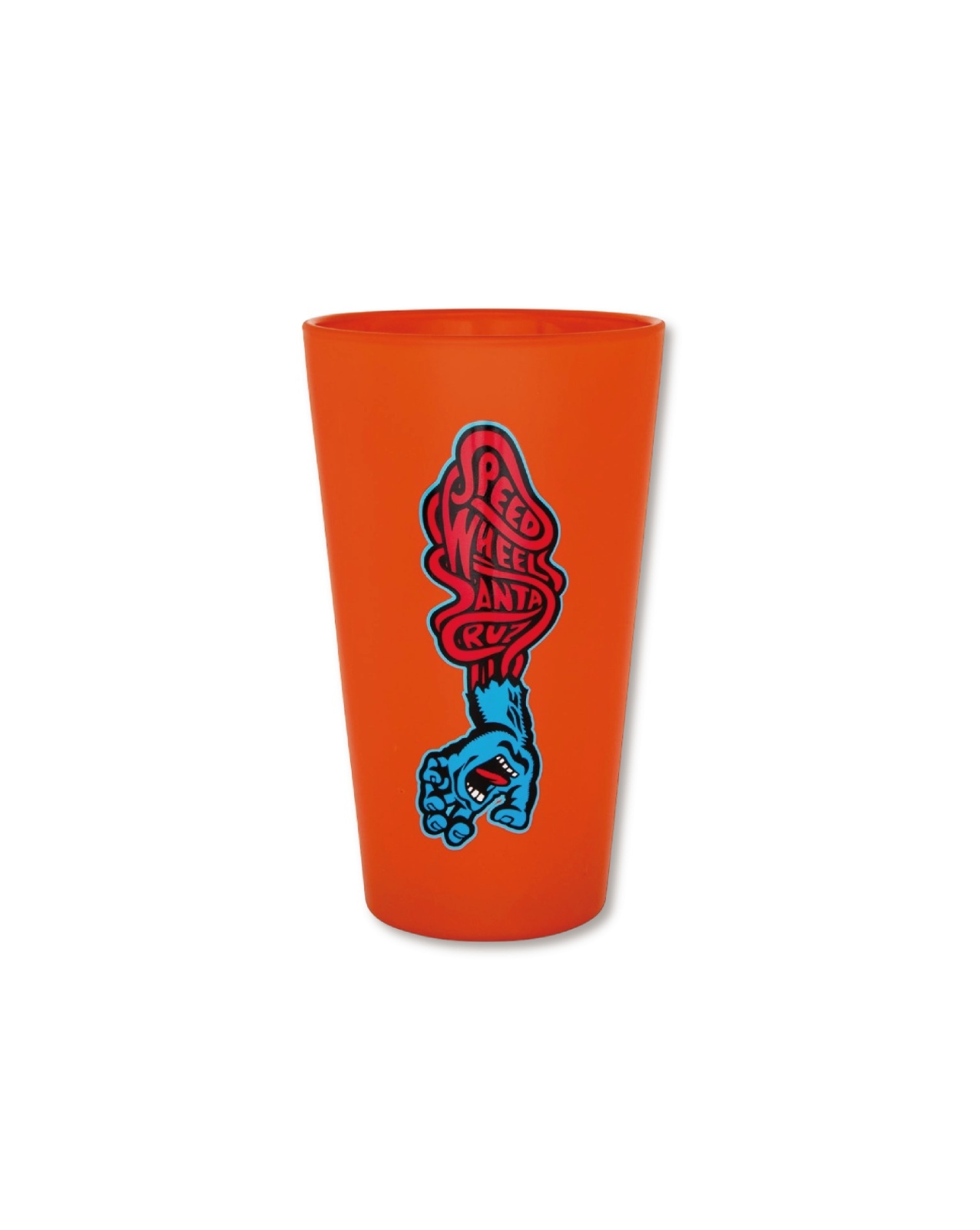 画像1: 【 Santa Cruz Skateboatrds 】OJ SPDWHLS SCREAMING HAND PINT GLASS 25HD / ORANGE
